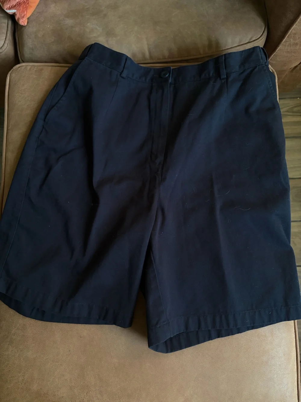 L.L.Bean Women's 16 Regular Original Fit Navy Blue Shorts 100% Cotton